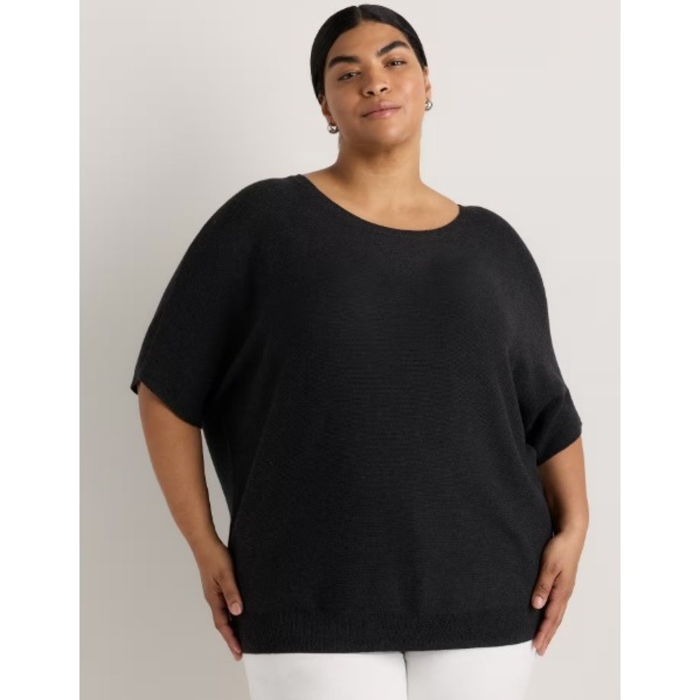 Quince Heather Charcoal Cotton Cashmere Dolman Sweater XL Sustainable